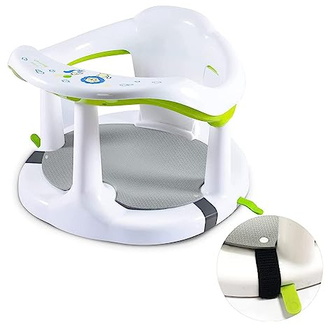 BUNIQ Asiento Bañera Bebe, Silla Antideslizante para Bebé, Asiento para Bañera Bebé con 4 Ventosas para Niños Y Niñas 6 18 Meses