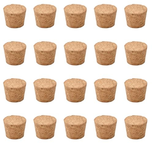 INCREWAY 20 Stück konische Korken, konische Holzkorken für Weinflaschen, Naturkorken für Weinflaschen aus Glas