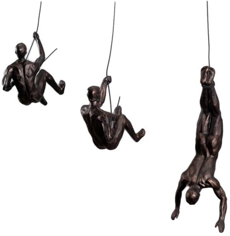 VINGAA Klettermännchen-Figuren, Wanddekoration, kreative handgefertigte Skulptur, Klettermann, Wandskulptur, Klettermann, Wandkunst für Bar, Zuhause, Büro
