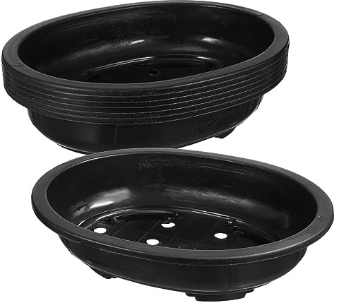 Kisangel Macetas Grandes De Plástico para Entrenamiento De Bonsái 6 Uds. Maceta para Cultivo De Plantas Bonsái Maceta Ovalada para Vivero con Agujeros De Drenaje Maceta Ovalada De Plástico