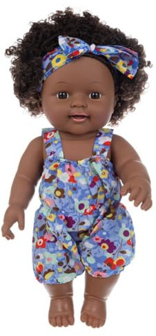 12 Zoll Reborn Puppe Schwarze Puppe Lebensechte Weich Realistisches Silikon Afrikanische Baby Puppe Neugeborenes Lächelndes Puppen Mädchen Schwarze Haut Babypuppen Spielzeug Geburtstagsgeschenk