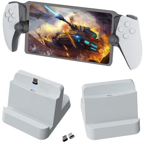KOBONA PS5 Portal Console Stand Charging Dock, Controller Charger Compatible for PS5, Portable Charging Dock Station for PS5 Portal for Console de jeu Portal with Type C Plug