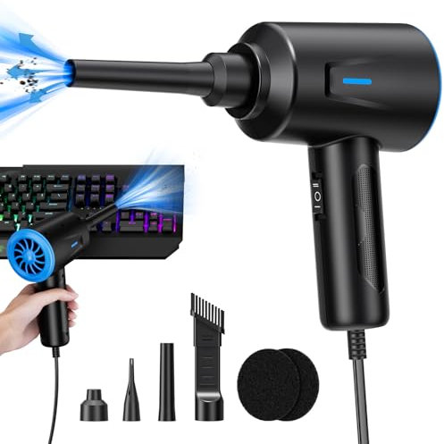 Elektrische Staubgebläse - 500W Druckluft - 5.74 oz Compressed Air - PC Reinigungsset für Laptop - Tastatur - Auto - Bürogeräte