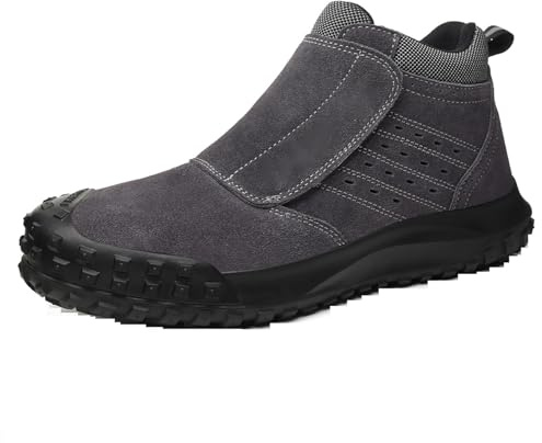 CaiHmnsa Stivali da Lavoro da Uomo Saldatore Scarpe Antinfortunistiche Impermeabili Scarpe con Punta in Acciaio Antiscivolo per Donna