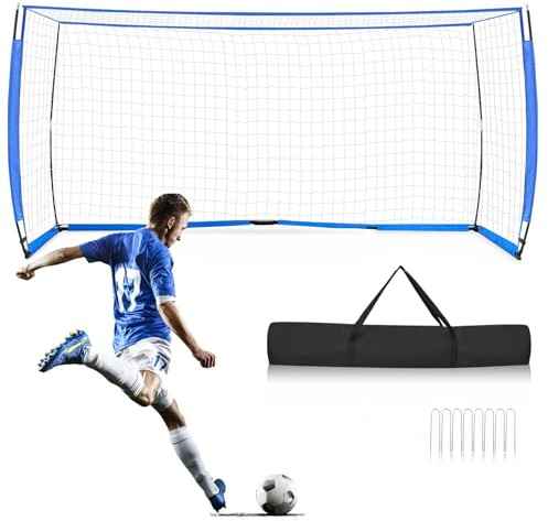 YHANEC 12x6 ft Portable Football Goal, Backyard Full Size Football Goal, Quick Install Football Net for Youth and Adults, 1 Goal + 1 Carrying Bag