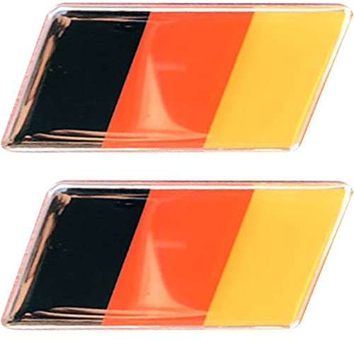 Keuyeo Emblema De Parachoques De Parrilla Delantera De Coche De Moda 2 Unids/Set Emblema De Parrilla De Bandera De Alemania De Aluminio Calcomanía De Coche Decoración De Estilo De Coche Universal