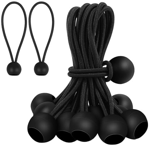 Spanngummis mit Kugel Planenspanner, 30 Stück Schwarze Robuste Gummispanner 15cm Zeltgummis zum Festzurren von Planen Überdachungen Campingzelten Ladungshaltedrähten Schläuchen