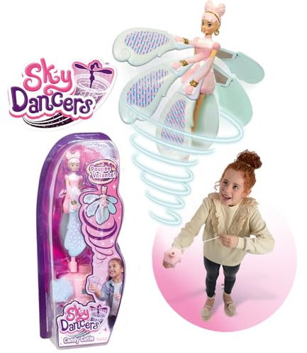 Lansay - Sky Dancers - Candy Cutie Puppe - Magische Fliegende Feenpuppe für Kinder ab 6 Jahren - Fee-Puppe, die mit ihrem Schnur-Launcher in die Luft fliegt - Funktioniert ohne Batterien
