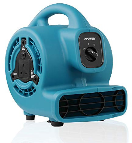 XPower P-80A Mini ventilateur de sol centrifuge pour moquette empilable pour réparation des dégâts d'eau, plomberie, usage domestique
