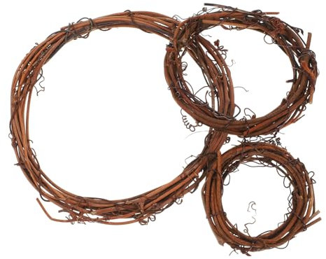 Yardenfun 3st Rattan-ringdekoration Natürlicher Türkranz Weihnachtskranz Aus Rattan Weihnachtstürkranz Weinreben-Zweig-Kranz Kränze Vor Der Haustür Kranz Machen Reifen Kranz Eisen