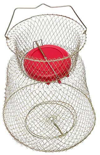 Happyyami Rete Da Pesca Resistente in Ferro Con Ciotola Galleggiante Gabbia Per Cattura Pesci e Crostacei Rete Da Pesca Riutilizzabile