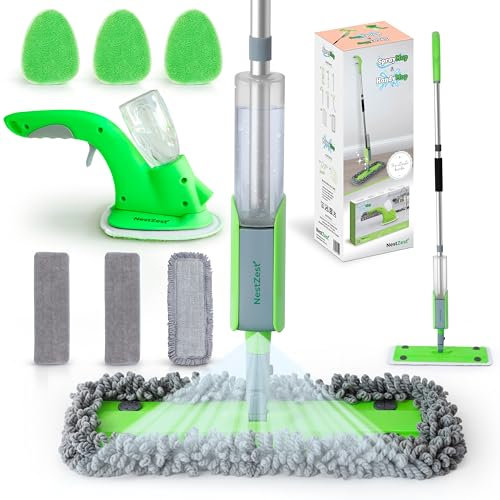 Nest Zest Spray Mop Bundle Set – HandyMop & SprayMop with 6 Microfibre Cleaning Pads – Surface & Floor Mop for Easy Cleaning of Kitchen, Bathroom & Living Room Areas