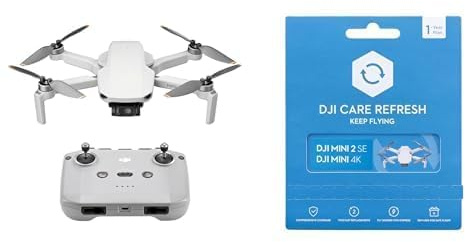 DJI Mini 4K+ Card DJI Care Refresh 1-Year Plan, Drone Caméra 4K UHD, Moins de 249 g, Stabilisation de la Nacelle à 3 Axes, Transmission Vidéo sur 10 km, Résistance au Vent, Temps de Vol max. de 31 min