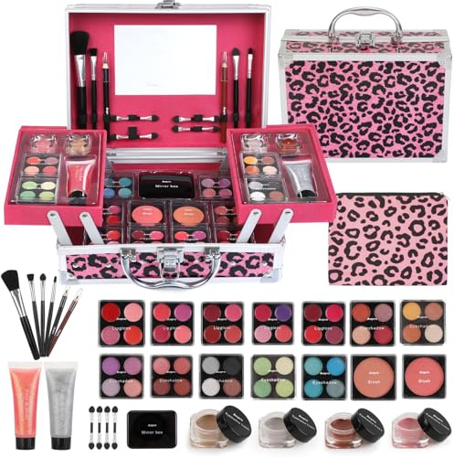 Anpro Estuche de Maquillaje Todo en Uno con Diseño Leopardo