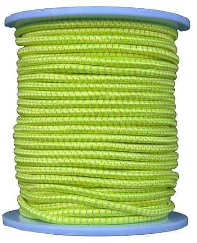 Gepotex Gummiseil/Expanderseil Länge 50 Meter Durchmesser 5mm Farbe gelb reflektierend, Beste Qualität - Made in Germany