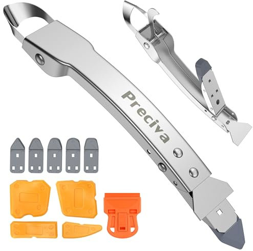 Preciva Silikonentferner, Silikon Abzieher Werkzeug Set 4 in 1 Fugenkratzer，Silikon-Dichtungsmittel-Werkzeug, ​für Küche Bad Boden Fliesen Spüle Fenster Abdichtung