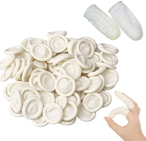 300Pcs Disposable Latex Finger Cots and Protective Sleeves Set | Anti-static rubber finger covers, ideal for precision electronics, crafting, and nail care
