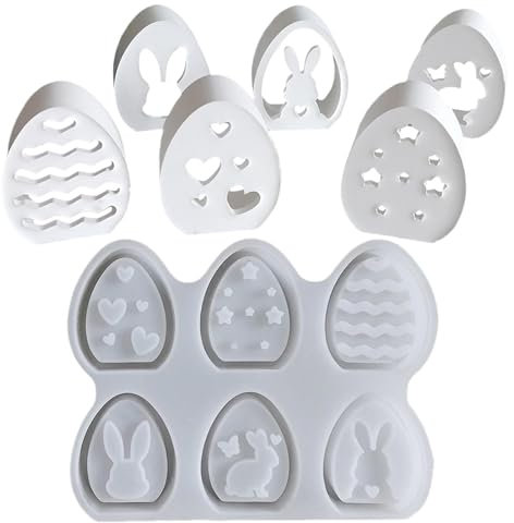 Stampo per uova di Pasqua – Stampo per uova di cioccolato | Stampo in silicone per uova di Pasqua a 6 cavità | Stampo per uova di Pasqua | Stampo per uova di Pasqua per realizzare cioccolatini e