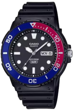 Casio MRW-230H Series | Black/Blue/Red | Rotating Bezel | 100M Water Resistant | Day-Date Indicator | Analog Watch