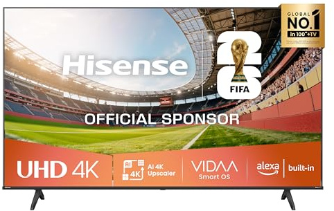 Hisense Smart TV 75 4K Ultra HD 2025 75E63QT, Smart TV VIDAA U8, Dolby Vision, HDR 10, Game Mode Plus, Alexa Built-in, VIDAA Voice, Tuner DVB-T2/S2 HEVC 10, lativù 4K, 75'', 2025 LED