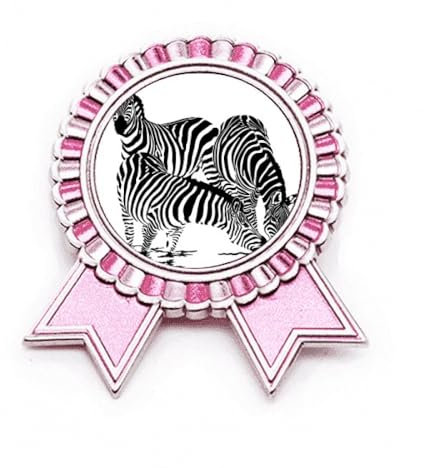 Simple Pintos Tier-Brosche, Art-Deco, modisch, Anstecknadel, Pink, Gewinner Award Medaille, M, Metall