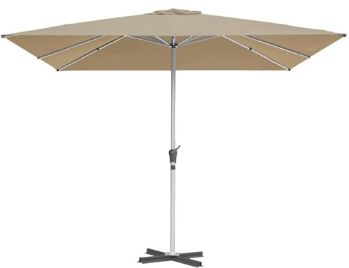 RANSENERS Großer Quadratischer Sonnenschirm 300 x 300 cm - Premium Gartenschirm mit 8 Streben und Kreuzfuß - UV50+ Schutz vor Sonnenstrahlen im Freien - Schirmständer Optional