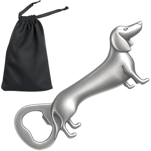 Dackel Geschenke, Flaschenöffner Lustig, Bieröffner, 2er Set, Silber, Ideal Für Hundeliebhaber, Geburtstag, Valentinstag, Vatertag, Geschenkidee Für Männer, Home Bar Zubehör