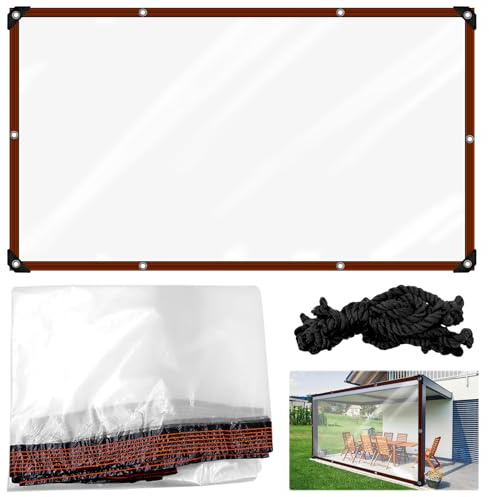 Bâche Transparente avec Œillets 2 x 3 m pour Jardin, Balcon, Terrasse et Serre, Bâche de Protection Imperméable pour l’Extérieur en PVC