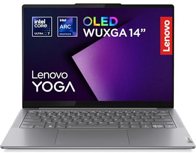 Lenovo Yoga Slim 7 Gen 9 – Ordenador Portátil IA 14'' WUXGA OLED (Intel Core Ultra 7 155H, Intel ARC Graphics, 32 GB RAM, 1 TB SSD, Wi-Fi 6E, Win 11 Home) Teclado QWERTY Español - Gris Luna