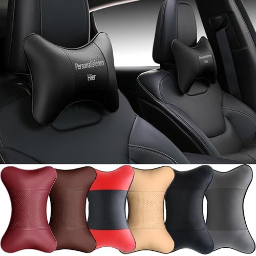 Personalisiertes Auto Nackenkissen & Lendenkissen – Individualisiertes Ergonomisches Nackenstützkissen & Lordosenstütze als Auto Zubehör Innenraum, Reisekissen & Kopfstütze für Entspanntes Fahren