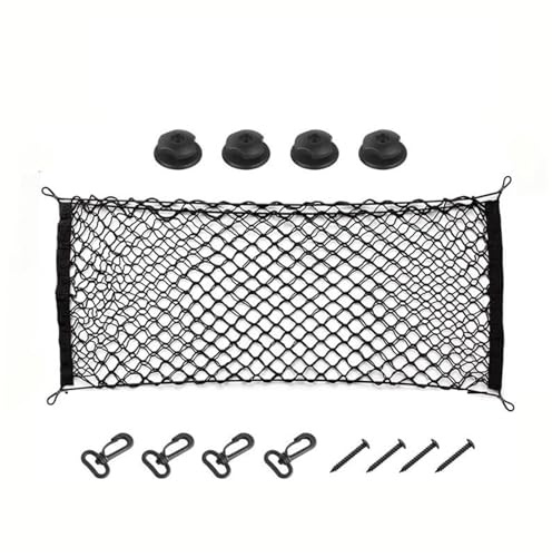 Car Nets Suitable For Tesla For Model Y 2020-2025 Cargo Net Trunk Organizer, Elastic Mesh Storage Net Car Accessories Storage Belt Hook Safety Net Cargo Net(Double layer)