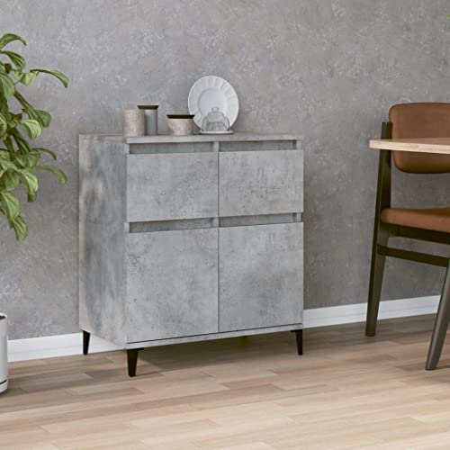Nqyjm Förvaringsskåp med 2 lådor och buffédörrar betonggrå 60 x 35 x 70 cm ingenjörsträ sidoskåp matbord för kök, vardagsrum, sovrum modell 2