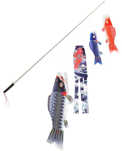 Kichvoe Koinobori Windsack mit Fischdesign Outdoor Deko für Garten Terrasse und Boho Events zum Hängen