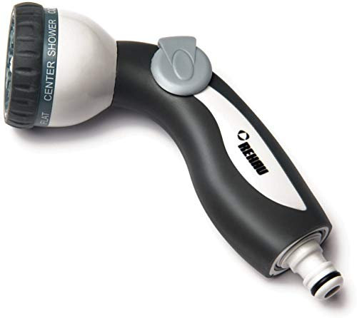 REHAU Gartenbrause Comfort, 8 Wasserstrahlformen, Garten Handbrause mit Einhand-Bedienfunktion