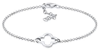 Elli Damen Armband mit Kleeblatt Symbol Glücksbringer Talisman in 925 Sterling Silber