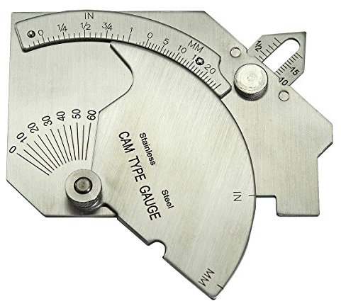 RIVERWELD Bridge Cam Gage Test Ulnar Welding Inspection Gauge Checks Depth of Undercut and Pitting Fillet Weld Throat Size and Length Angle of Preparation Misalignment