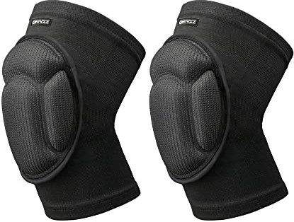 ONTYZZ Protezione del Ginocchio Anti-collisione Ginocchiere Traspiranti Alta Elasticità Addensa Spugna Ginocchiera alla Pallavolo Portiere Calcio in Ginocchio Danza Hip Hop Nero/L