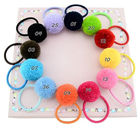 FRCOLOR 12 Stück Flauschige Pompom Haargummis Mit Elastischem Band Weiche Haarbänder Für Mädchen Pferdeschwanzhalter Alltag Und Party Haarschmuck
