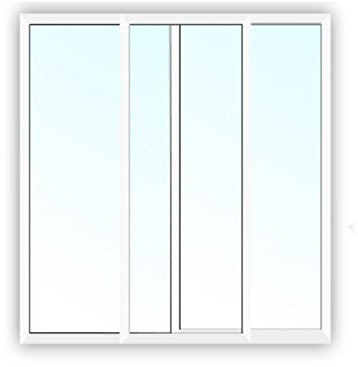 Aluminium Schiebefenster - 2-Fach Verglasung Klarglas - 4/10/4 - weiß - BxH: 1000x1000 mm - Bautiefe: 45,5 mm