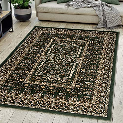 Carpeto Rugs Tappeto Orientale Salotto a Pelo Corto Verde 160 x 230 cm Classico Persian Design