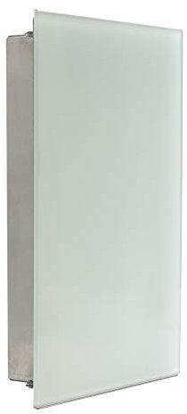 Profirst Schlüsselschrank Glarus White Magnetverschluss für 8 Schlüssel Edelstand Glastür inkl. 4 Magnete Stift und Stifthalter Befestigungsmaterial