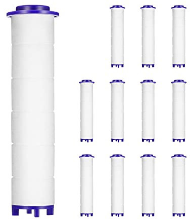Lot de 12 filtres de rechange en coton pour pommeau de douche à main filtrée, 8 cm