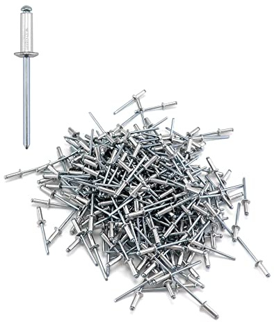 QWORK Aluminum Blind Rivets, 500 Pcs 3/16 in. x 1/2 in.(4.8 x 12 mm) Rivets, Grip Range 7.0-9.0mm