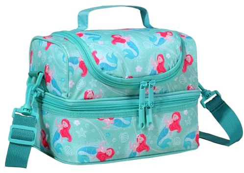 Chase Chic Bolsa Termica Porta Alimentos Infantil, Bolsa Termica Comida para Niñas en Compartimento Doble Escuela con Correa de Hombro Ajustable Desmontable, Picnic Comida para Viaje, Sirena