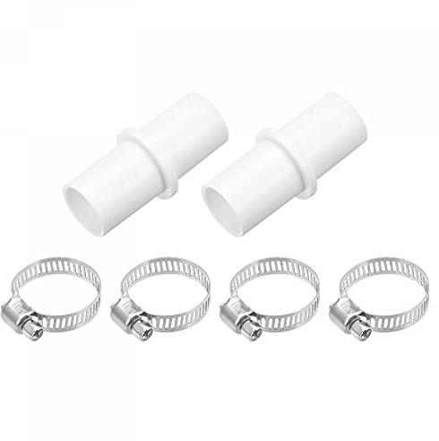 sourcing map Washing Machine Drain Hose Connectors, Washer Extension Adapter White 0.79 with Clamps Pack of 2