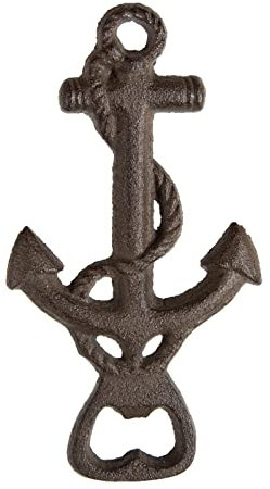 Logbuch-Verlag Apribottiglie a forma di ancora, in ghisa, idea regalo per la festa del papà, 16,5 cm, decorazione marittima