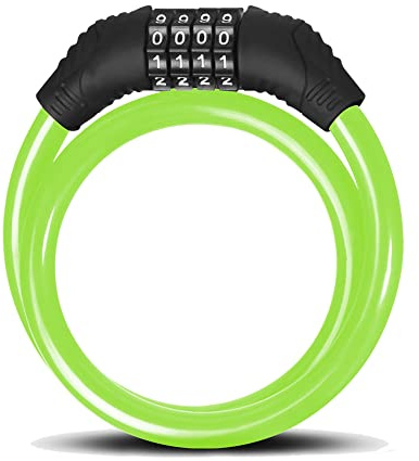 Beeper - Antivol trottinette électrique & vélo à code personnalisable ME129 (Vert, 60cm)