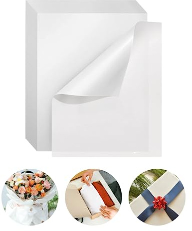 Papel de seda sin ácidos, grande para almacenamiento de ropa, envoltura de regalos, blanco, 18 g/m², papel decorativo para bocetos y corte para manualidades, hojas de papel de embalaje a granel, 500