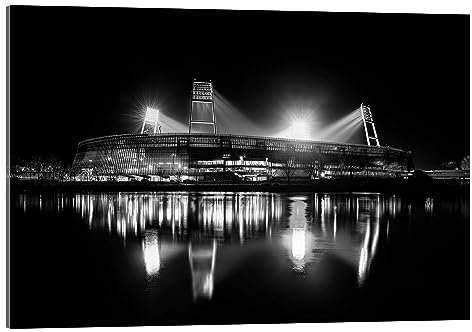 Posterlounge Bremer Stadion schwarz/weiß Acrylglasbild von Tanja Arnold Photography 30 x 20 cm Schwarz Wandbilder Wanddeko