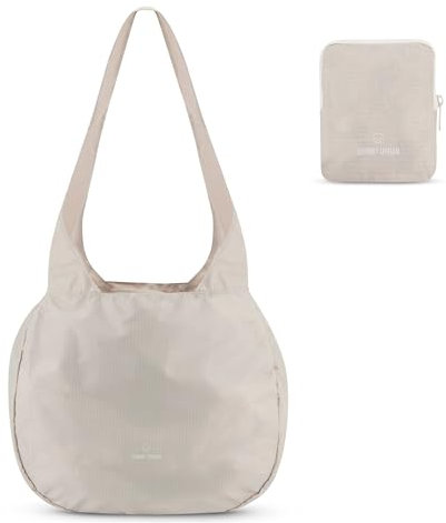 Johnny Urban Einkaufstasche Faltbar Beige - Lee - Wiederverwendbarer Tragetasche für Einkauf Reise Camping Travel - Verschließbar mit Kordelzug & Innentasche - Einkaufsbeutel Leicht & Nachhaltig